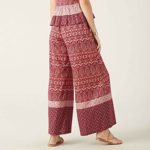 TIGERLILY Nivi Red Boho Print High Waisted Wide Leg Pants RRP$199 - Picture 6 of 16